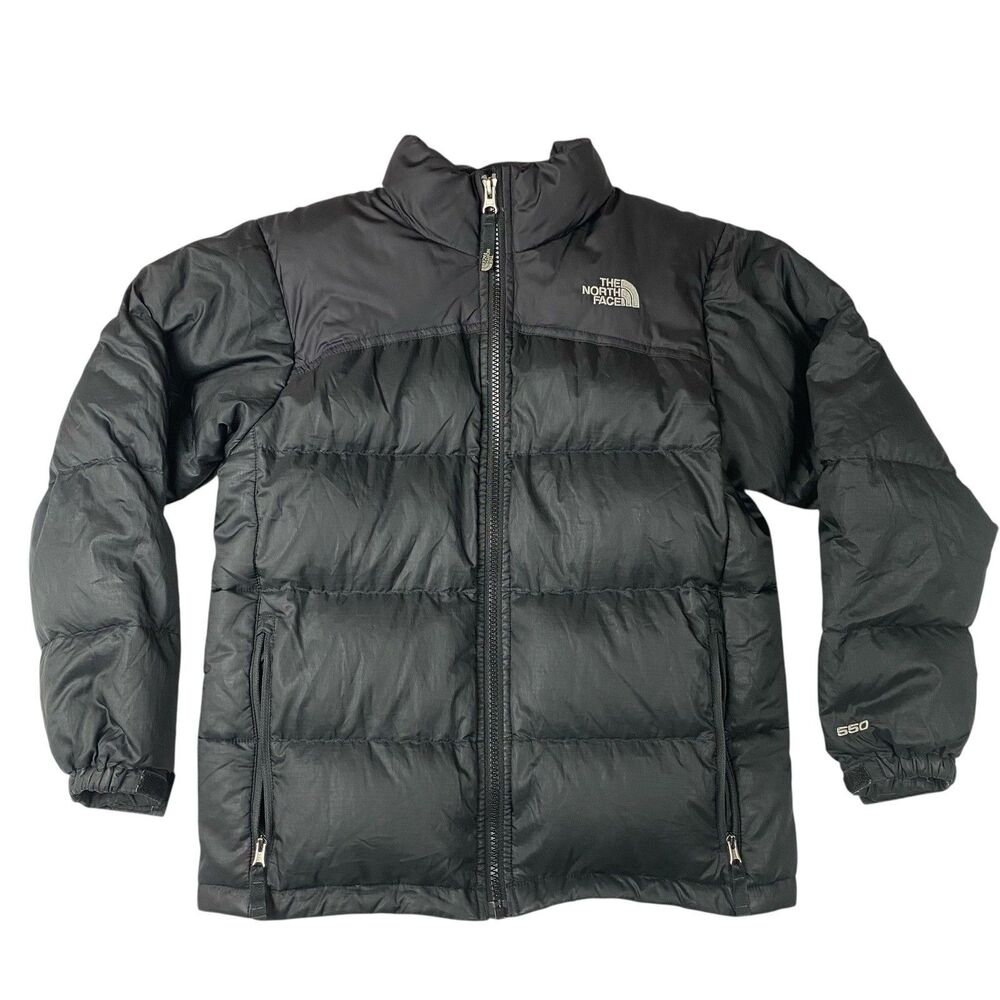 The North Face Boys Down Puffer Jacket Black 550 Fill Winter Coat  M (10/12)